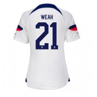Koszulka piłkarska Stany Zjednoczone Timothy Weah #21 Strój Domowy dla kobiety MŚ 2022 tanio Krótki Rękaw